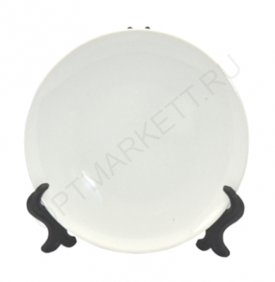 Тарелка фарфоровая 3D круглая для сублимации 20см, в индивидуальной упаковке