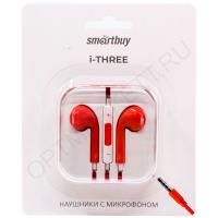 Наушники с микрофоном SmartBuy i-THREE красные (SBH-104-RD)
